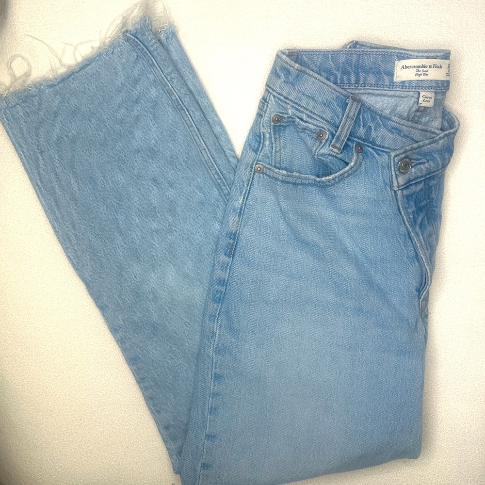 Abercrombie & Fitch The Dad High Rise Criss Cross Waistband •Curve Love• - Picture 6 of 11